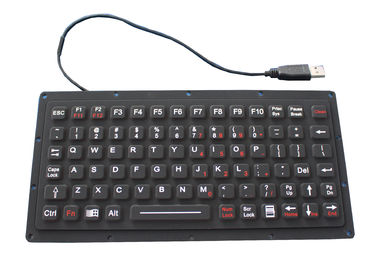 IP65 81 キーは黒いシリコーン ゴムのキーボード、222.0mm x 100mm x 9.1mm のサイズを薄くします