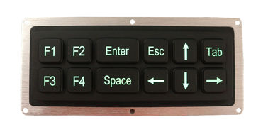 緑の backit USB インターフェイスが付いている 12 のキーのシリコーンの産業キーパッドを黒くして下さい