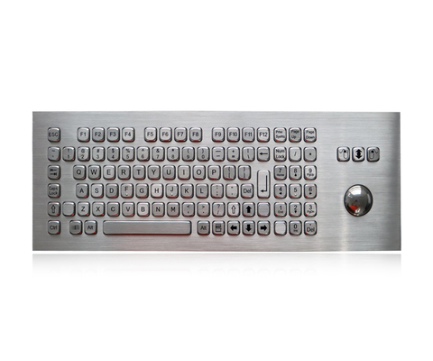 IP65 82屋外のためのキーによって埋め込まれるミルクの証拠の金属のキオスクのキーボードの光学トラックボール
