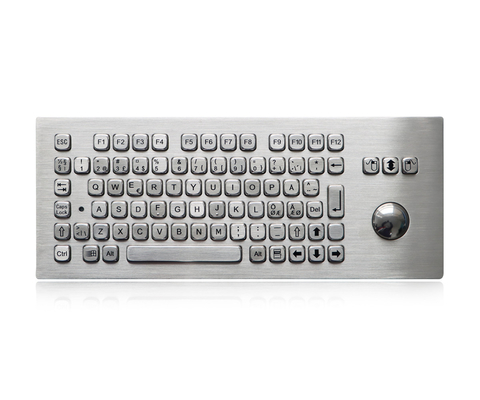 トラックボールOTB MTB LTBキオスクのキーボードが付いている洗濯できるデスクトップのステンレス鋼のキーボード