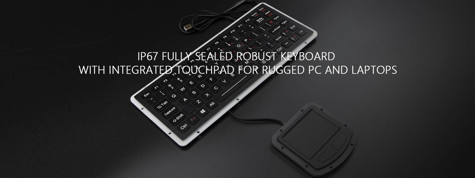 Aluminum Alloy EMC Keyboard IP67 PS2 USB Ruggedized With 400DPI Touchpad