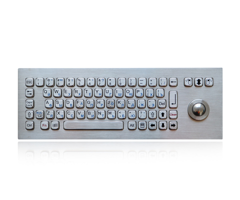 IP65 3つのマウスのボタンのトラックボールが付いているちり止めのロング ストロークの産業金属のキーボード