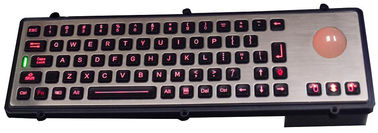 照らされた赤いトラックボールが付いている注文 usb のキーボード/バックライトを当てられた産業キーボード