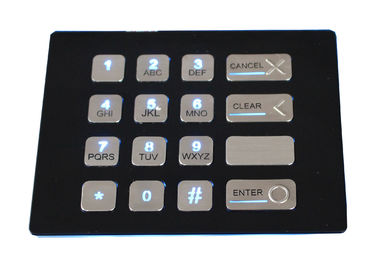 16 のキーは証拠のドット マトリクスが付いている産業黒いバックライトを当てられた金属数字 USB のキーパッドを風化させます